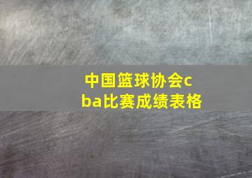 中国篮球协会cba比赛成绩表格