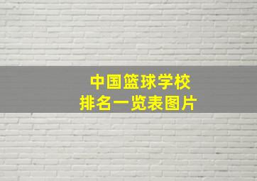 中国篮球学校排名一览表图片