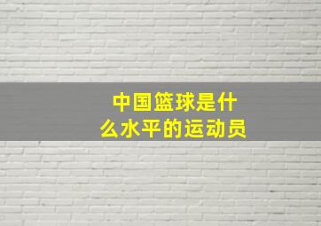 中国篮球是什么水平的运动员