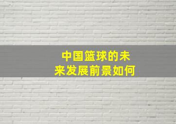 中国篮球的未来发展前景如何