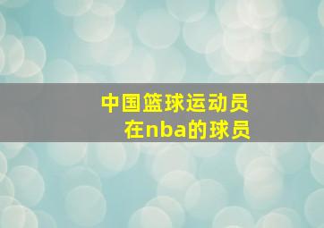 中国篮球运动员在nba的球员