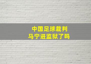 中国足球裁判马宁进监狱了吗