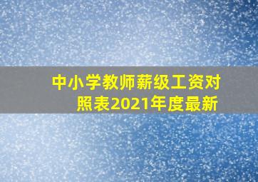 中小学教师薪级工资对照表2021年度最新