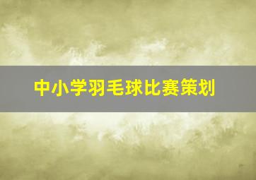 中小学羽毛球比赛策划