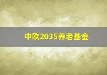 中欧2035养老基金