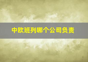 中欧班列哪个公司负责