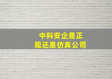 中科安企是正规还是仿真公司