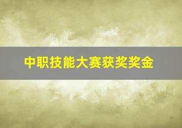 中职技能大赛获奖奖金