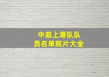 中超上港队队员名单照片大全