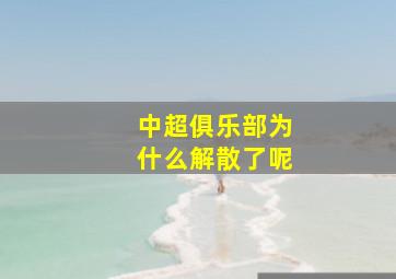 中超俱乐部为什么解散了呢