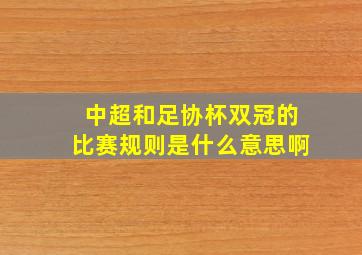 中超和足协杯双冠的比赛规则是什么意思啊