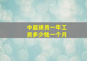 中超球员一年工资多少钱一个月