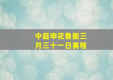 中超申花鲁能三月三十一日赛程