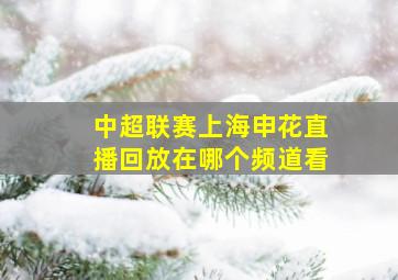 中超联赛上海申花直播回放在哪个频道看