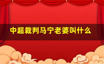 中超裁判马宁老婆叫什么