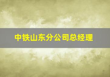 中铁山东分公司总经理