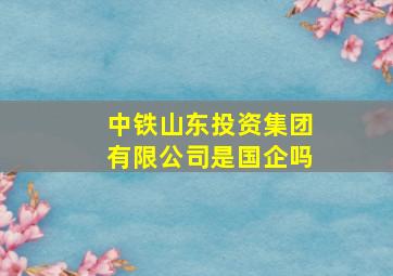 中铁山东投资集团有限公司是国企吗