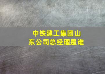 中铁建工集团山东公司总经理是谁