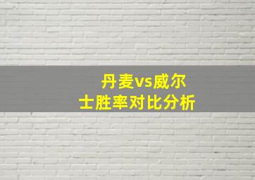 丹麦vs威尔士胜率对比分析