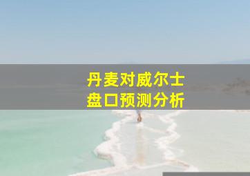 丹麦对威尔士盘口预测分析