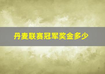 丹麦联赛冠军奖金多少