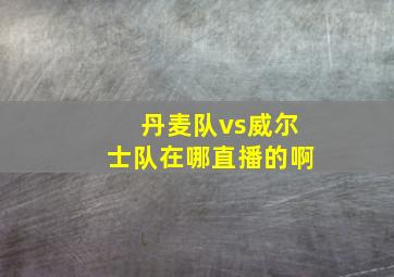 丹麦队vs威尔士队在哪直播的啊