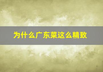 为什么广东菜这么精致