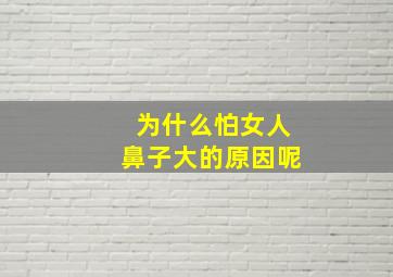 为什么怕女人鼻子大的原因呢