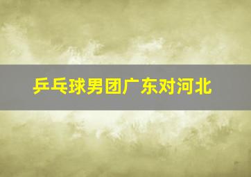 乒乓球男团广东对河北