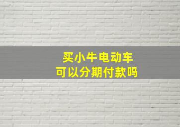 买小牛电动车可以分期付款吗