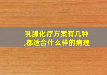 乳腺化疗方案有几种,都适合什么样的病理