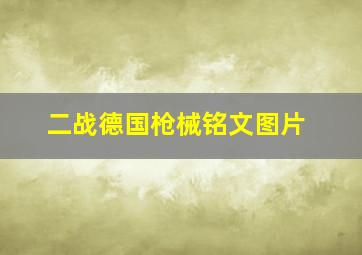 二战德国枪械铭文图片