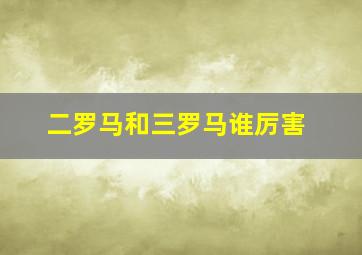 二罗马和三罗马谁厉害