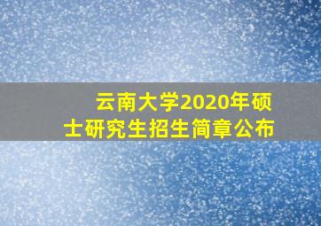 云南大学2020年硕士研究生招生简章公布