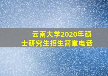 云南大学2020年硕士研究生招生简章电话