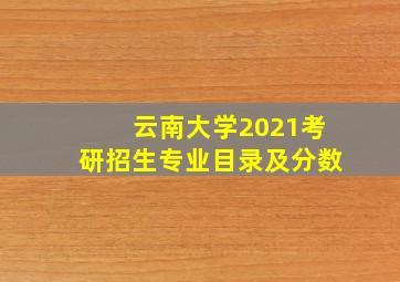 云南大学2021考研招生专业目录及分数