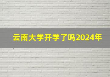 云南大学开学了吗2024年