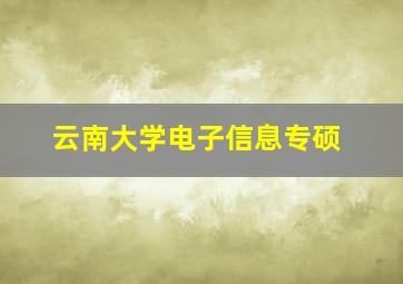 云南大学电子信息专硕