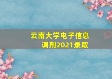 云南大学电子信息调剂2021录取