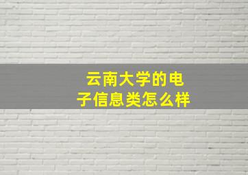 云南大学的电子信息类怎么样