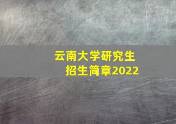 云南大学研究生招生简章2022