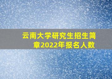 云南大学研究生招生简章2022年报名人数