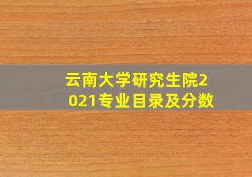 云南大学研究生院2021专业目录及分数