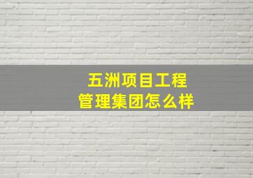 五洲项目工程管理集团怎么样