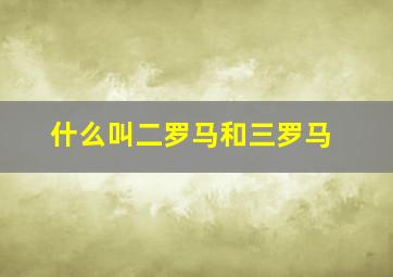 什么叫二罗马和三罗马