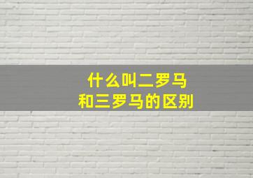 什么叫二罗马和三罗马的区别