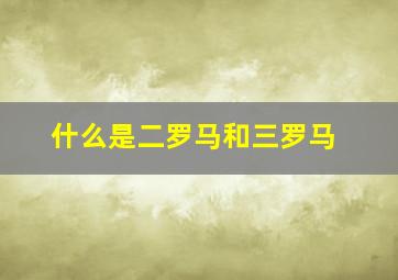 什么是二罗马和三罗马