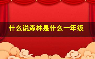 什么说森林是什么一年级