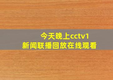 今天晚上cctv1新闻联播回放在线观看