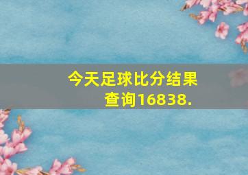 今天足球比分结果查询16838.